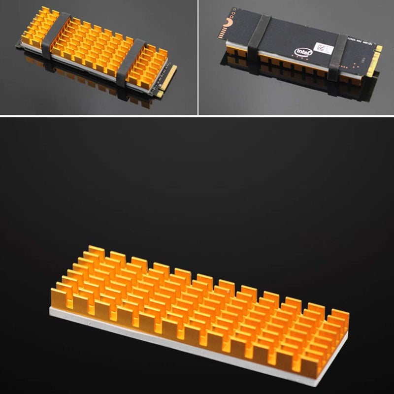 مشتت حرارة من الألومنيوم لتبريد M.2 2280 NVME SSD مع وسائد حرارية - Image 3