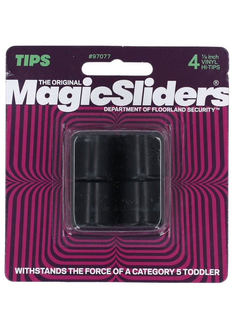 Magic Sliders 4-Piece Round Furniture Leg Tips Black - Image 1