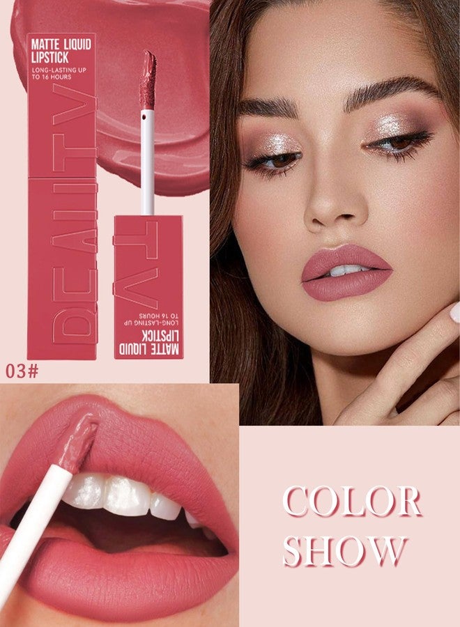 LYSdefeu Matte Rose Pink Lipstick Long Lasting, Lip Tint Stain Lip gloss for Women - Image 2
