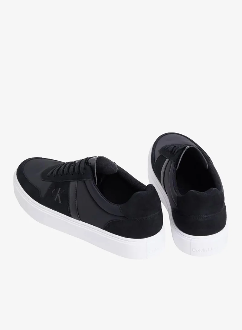 Calvin Klein Jeans Ck Black Leather Signature Logo Trainers for Men | Best Price UAE