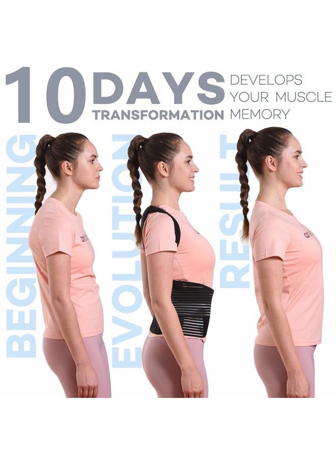 Omples Posture Corrector for Women and Men Thoracic Back Brace Straightener Shoulder Upright Support Trainer for Body Correction and Neck Pain Relief, Small (waist 26-34 inch)  - Image 3