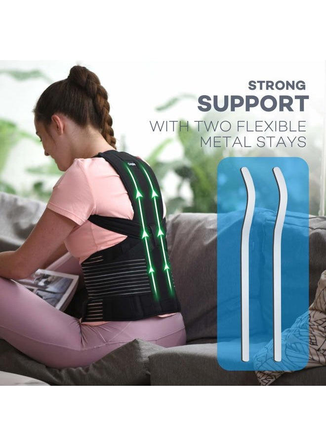 Omples Posture Corrector for Women and Men Thoracic Back Brace Straightener Shoulder Upright Support Trainer for Body Correction and Neck Pain Relief, Small (waist 26-34 inch)  - Image 5