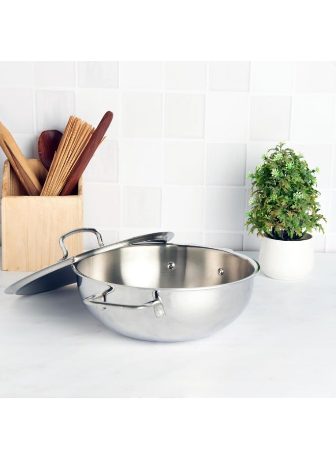 Kraft Futuretec Triply Stainless Steel Cookware Combo Set - 1.5L & 4.1L Extra Deep Kadai with Lid, 2.5mm Thick, Induction Base, Silver - Image 4