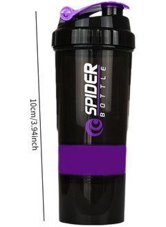 SPIDER Protein Shaker Bottle with Blender Cup for Protein Mixes 500ml Mixer Bottle for Gym Outdoor Pre-Workout and Travel  - Image 5