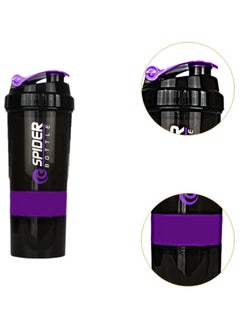 SPIDER Protein Shaker Bottle with Blender Cup for Protein Mixes 500ml Mixer Bottle for Gym Outdoor Pre-Workout and Travel  - Image 2