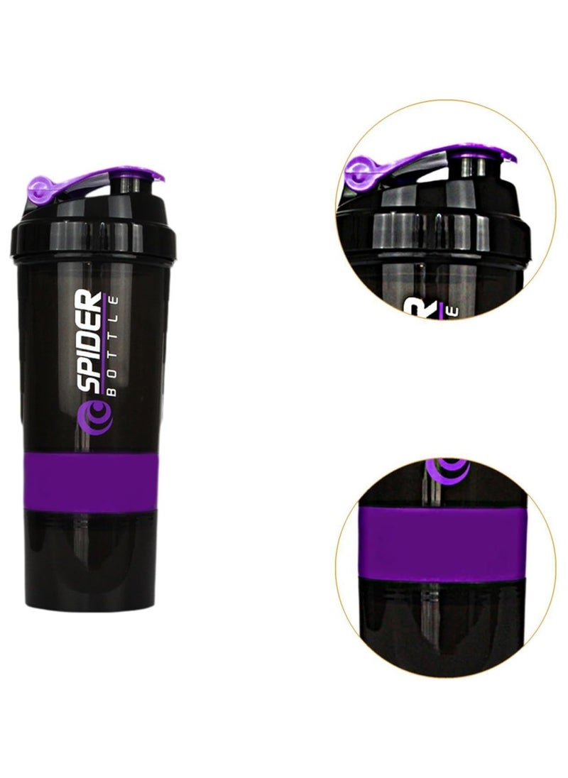 SPIDER - Protein Shaker Bottle with Blender Cup for Protein Mixes 500ml Mixer Bottle for Gym Outdoor Pre-Workout and Travel - Image 1
