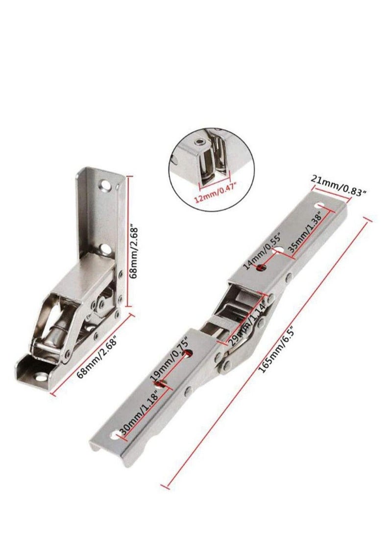 Y&D - 2 Packs of 90 Degree Angle Bracket Support Foldable Display Stand Folding Door Shelf Hinge Hidden Table Frame Furniture Accessories - Image 1