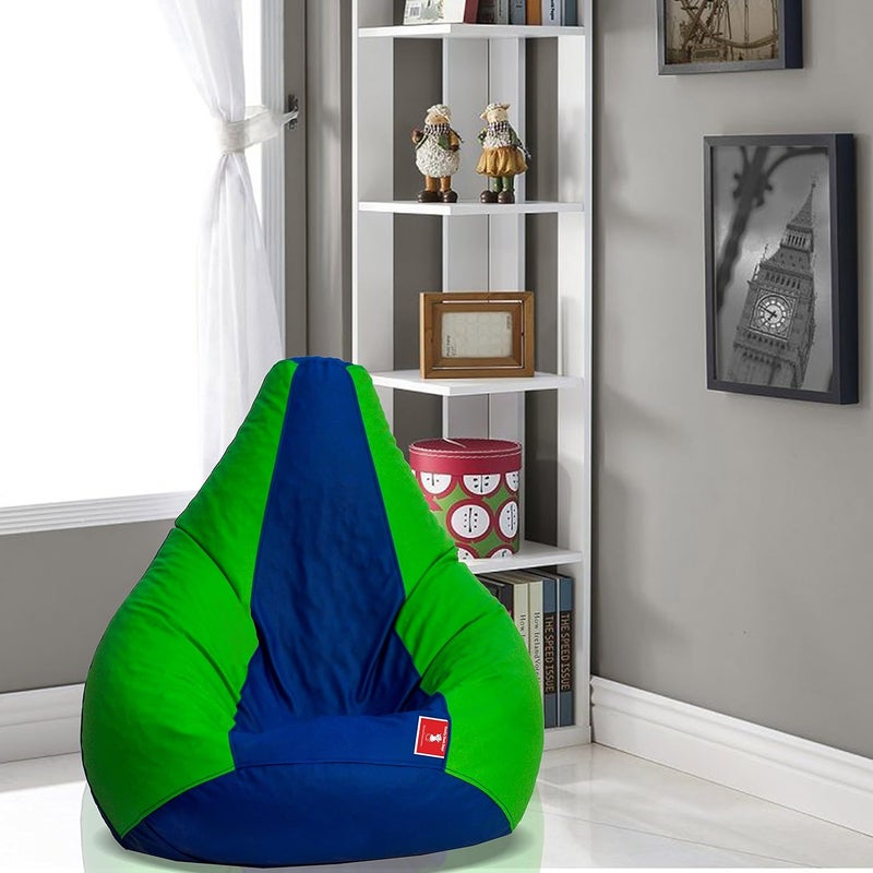 ComfyBean Bean Bag Cover Without Fillers Bean Bag Size Jumbo Color Blue Pea Green - Image 1