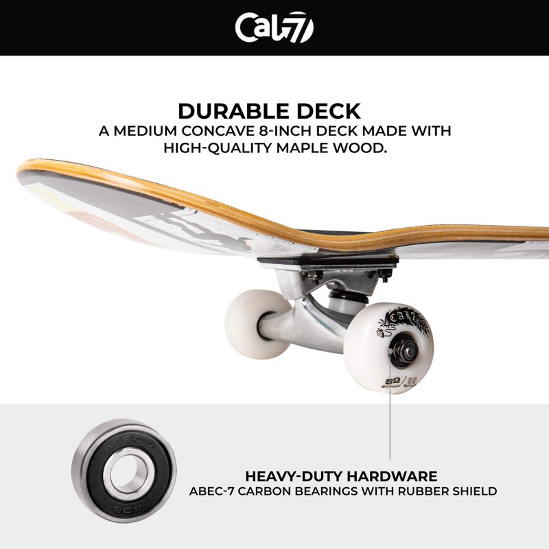 Cal 7 Complete Standard Skateboard 7.5-8-Inch Deck (8" Panel) - Image 5