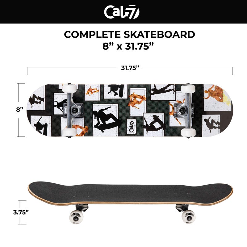 Cal 7 Complete Standard Skateboard 7.5-8-Inch Deck (8" Panel) - Image 2