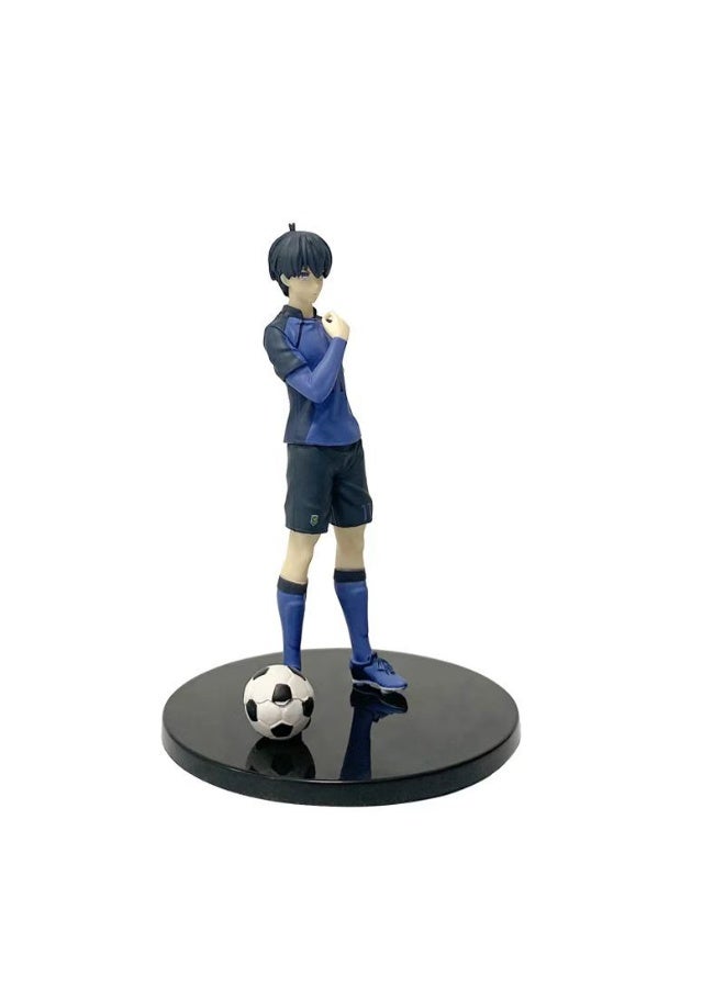 Blue Lock Yoichi Isagi Anime Figure - Determined Gaze with Soccer Jersey, Striking Desk Ornament and Birthday Gift 17cm - Image 2