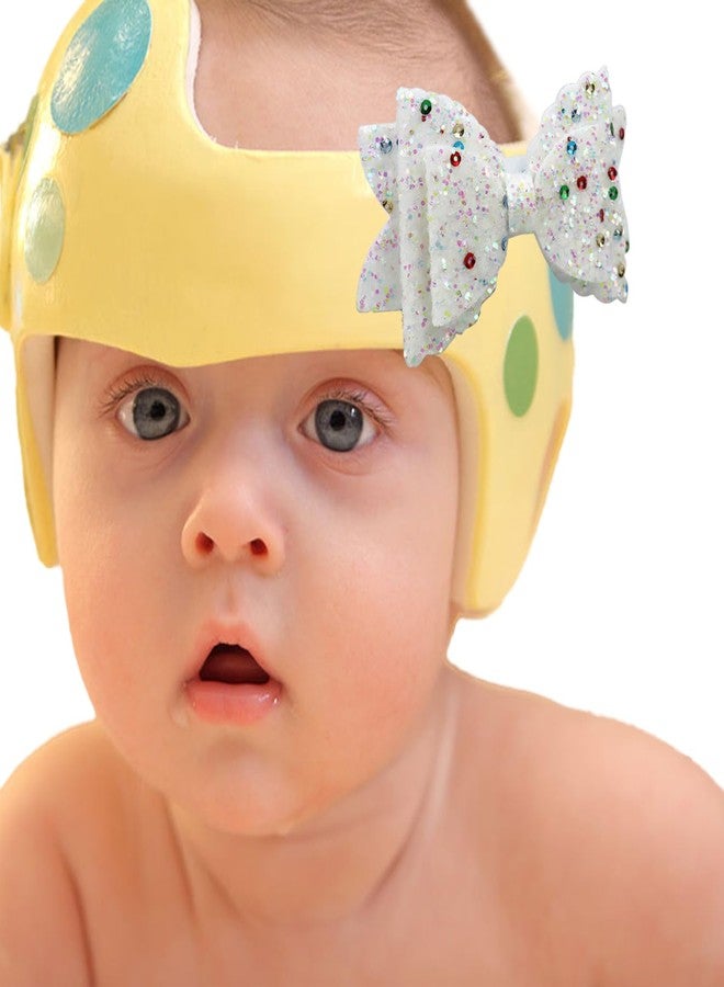 welsoon 3 Pack Bows for Cranial Helmet Bow Patch Cranial Band Bow Baby Cranial Helmet Bows Sparkle Helmet Bow Plagiocephaly Helmets Bow - Image 1