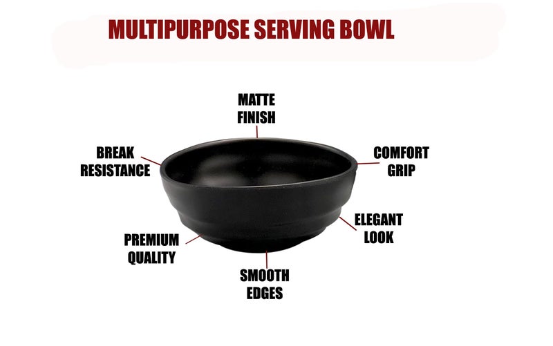 ZIDO 4 Piece Melamine Multipurpose Serving Bowl with Spoons for Snacks, Salad, Soup, Ice Cream, Gravies, Vegetables, Namkeen, Cereal, Fruits, Maggi, Pasta, Dry Fruits, Desert etc - Image 4