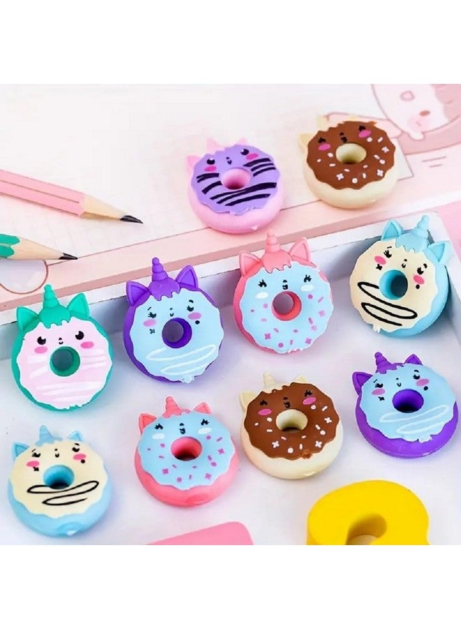 FunBlast Eraser for Kids - Donut Shape Eraser Set, School Supplies, Stationary Set for Kids, Rubber Eraser for Kids, Kawaii Erasers, Fancy Erasers for Birthday Return Gift - Random Color - Image 1