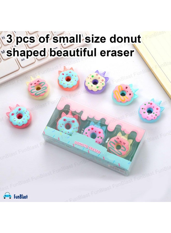FunBlast Eraser for Kids - Donut Shape Eraser Set, School Supplies, Stationary Set for Kids, Rubber Eraser for Kids, Kawaii Erasers, Fancy Erasers for Birthday Return Gift - Random Color - Image 5