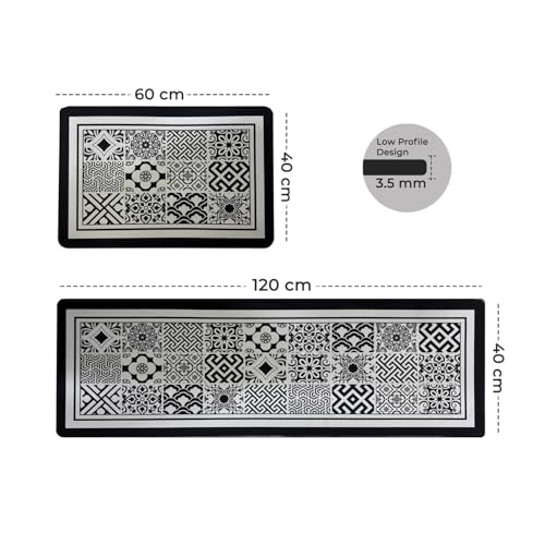 MAXOSHINE Kitchen Mats for Floor Anti Slip Waterproof Feet Comfort Kitchen Runner Floor Mat Standing Desk Mat Floor Mats for Kitchen, Moroccan Set of 2 - Image 4