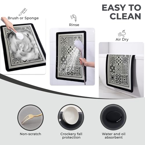 MAXOSHINE Kitchen Mats for Floor Anti Slip Waterproof Feet Comfort Kitchen Runner Floor Mat Standing Desk Mat Floor Mats for Kitchen, Moroccan Set of 2 - Image 3