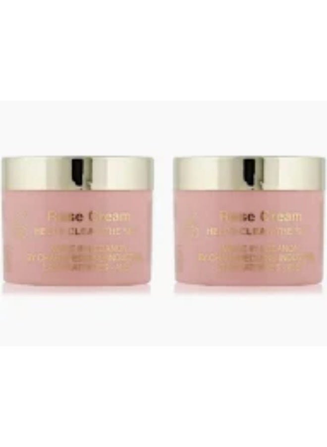 Two Pieces of Rose Cream helps clear the skin 2*25 Grams
