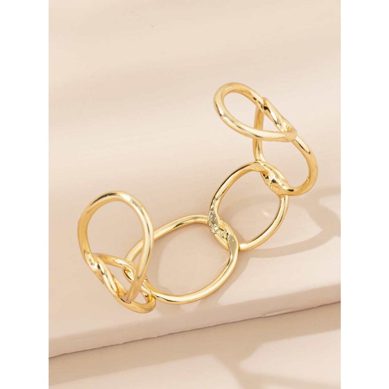 1pc Minimalist Metal Open Bangle Adjustable  Size - Image 2