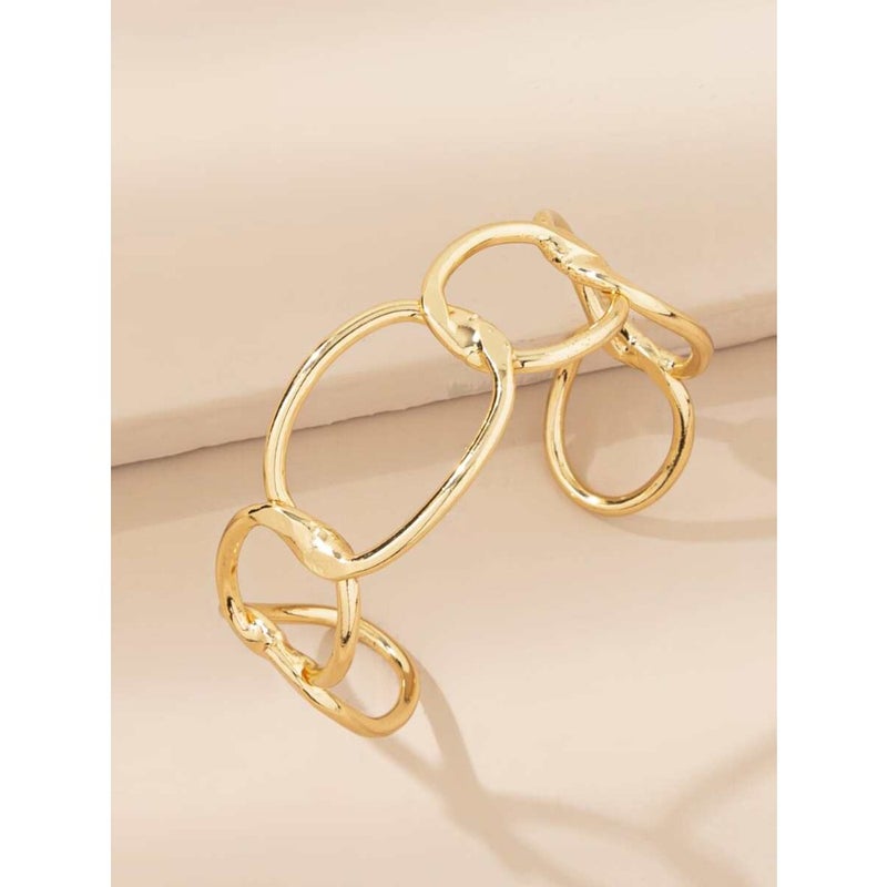 1pc Minimalist Metal Open Bangle Adjustable  Size - Image 1