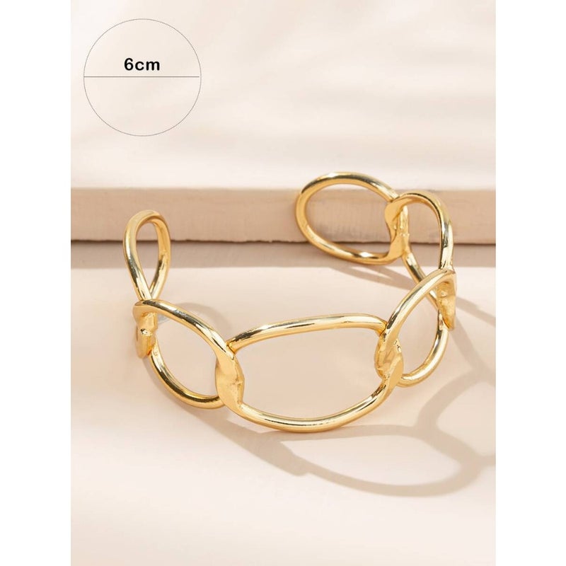 1pc Minimalist Metal Open Bangle Adjustable  Size - Image 3