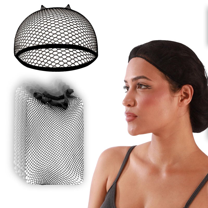Smilco 10-Piece Mesh Wig Caps & Fishnet Hair Net for Women, Nylon Weaving Net for Halloween Cosplay - Image 1
