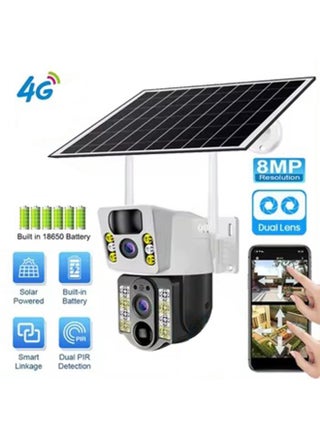 Solar Camera 8MP 4K Surveillance PTZ Cameras 4G Sim Outdoor Dual Lens Wifi IP Camera PIR Night Vision CCTV Security Protection Monitor - pzsku/Z620BF05CEBF4EF340AA8Z/45/_/1736315501/8aae3ac0-4953-4626-be9c-566146122a55