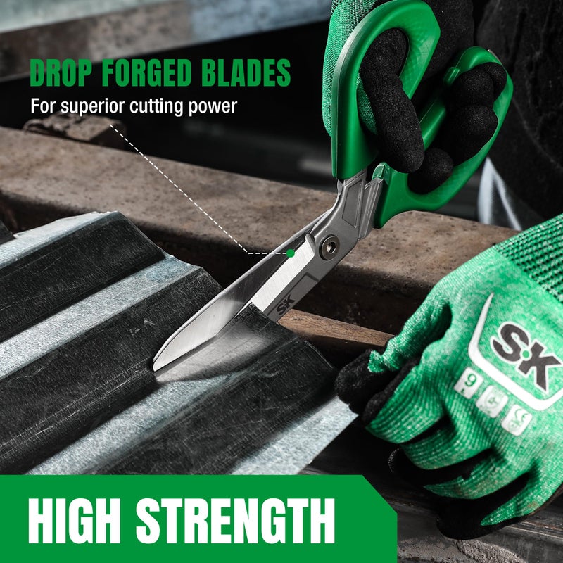 SK مقص SK 10" ثقيل الوزن، مقصات متعددة الاستخدامات، هيكل من فولاذ CR-V الممتاز، شفرات مطروقة من قطعة واحدة، مقبض مريح لراحة اليد - Image 5