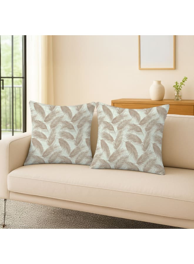  انتكس بيت الستائر وسادة بيلا من الكتان المخملي من إنتكس هوم - نقشة أوراق الشجر - قماش أنيق ومتين لغرف المعيشة - قطعتان - Image 2