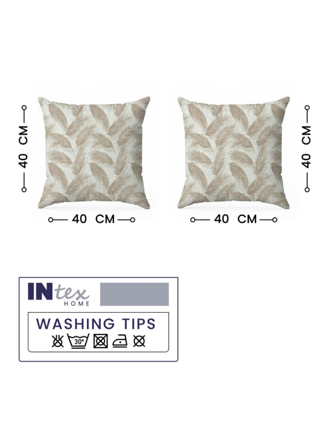  انتكس بيت الستائر وسادة بيلا من الكتان المخملي من إنتكس هوم - نقشة أوراق الشجر - قماش أنيق ومتين لغرف المعيشة - قطعتان - Image 5