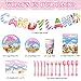 Tiamon 171 Pcs Candyland Donut Party Decorations for 24 Guest Candy Themed Party Decorations Include Plates Napkins Cup Banner Tablecloth Knife Fork Spoons Candy Land Grow up Birthday DecorCandyland - Image 2