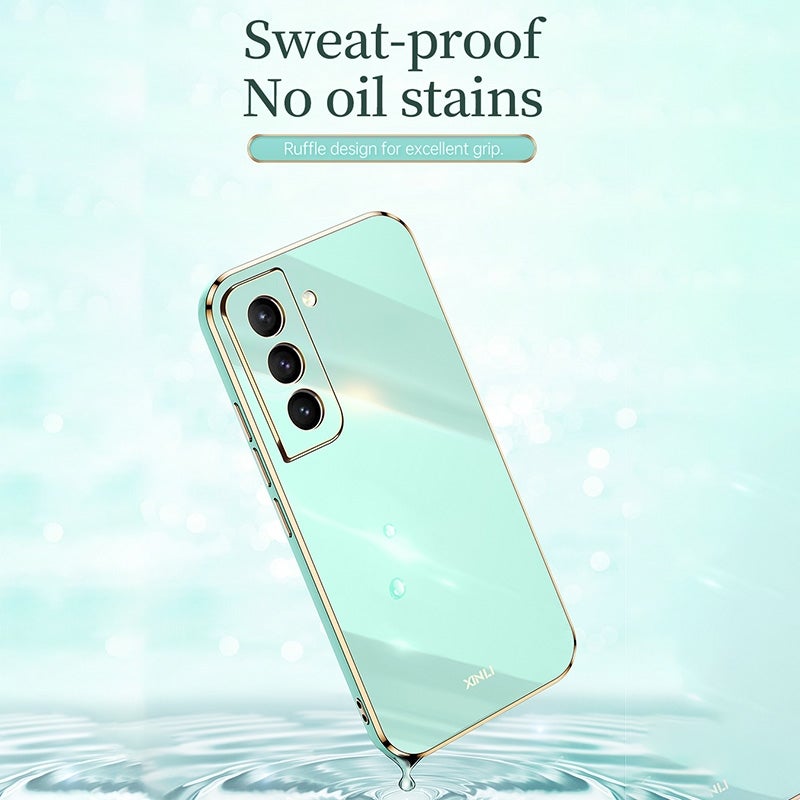 HuHa Case Cover For Samsung Galaxy S21 5G XINLI Straight Edge 6D Electroplate TPU Phone Case with Ring Holder(Black) - Image 5