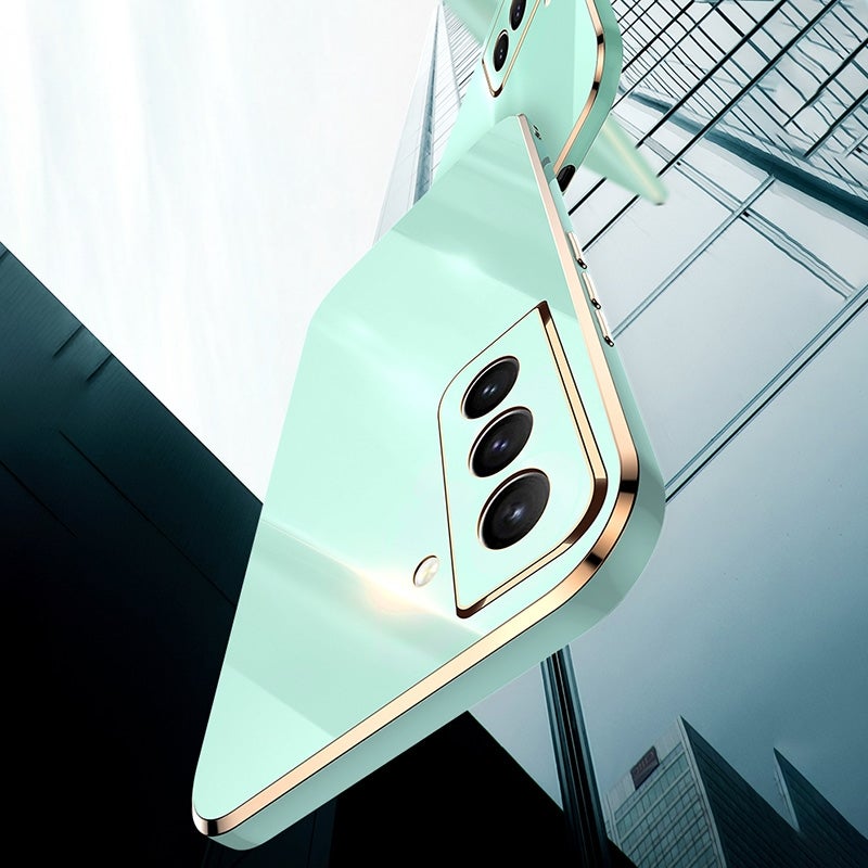 HuHa Case Cover For Samsung Galaxy S21 5G XINLI Straight Edge 6D Electroplate TPU Phone Case with Ring Holder(Black) - Image 4