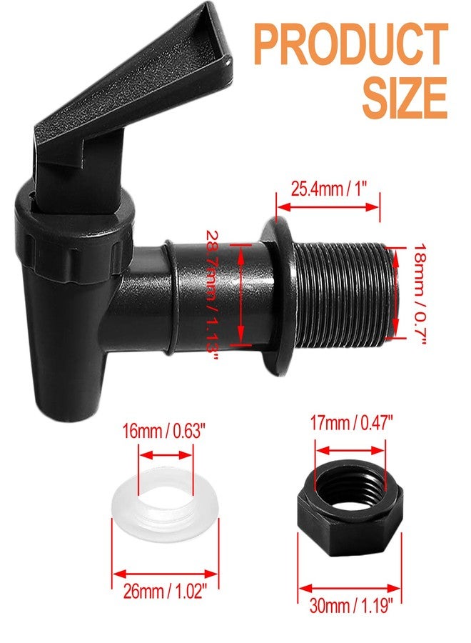 LifCratms 2Pcs BPA-Free Replacement Cooler Faucet, Black Plastic Water Spigot Spout Dispenser Tap Set, Reusable Water Crock Tap Beverage Lever Pour Dispenser Valve - Image 2