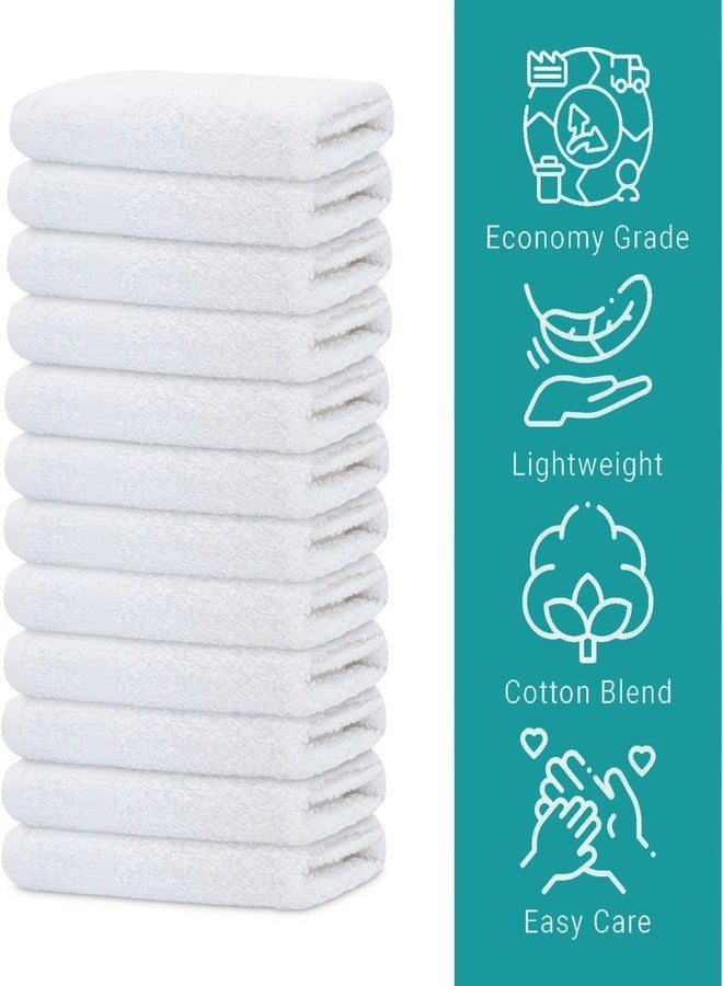 GOLD TEXTILES 60 Pack Economy White Washcloths Set (12x12 inches) - Cotton Blend Commercial Grade Cleaning Rags, Quick Drying & Soft Face Cloths, Fingertip Towels for Bathroom, Spa, Gym, and Kitchen - Image 2
