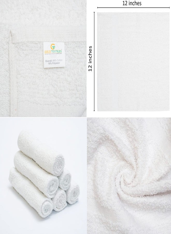 GOLD TEXTILES 60 Pack Economy White Washcloths Set (12x12 inches) - Cotton Blend Commercial Grade Cleaning Rags, Quick Drying & Soft Face Cloths, Fingertip Towels for Bathroom, Spa, Gym, and Kitchen - Image 3