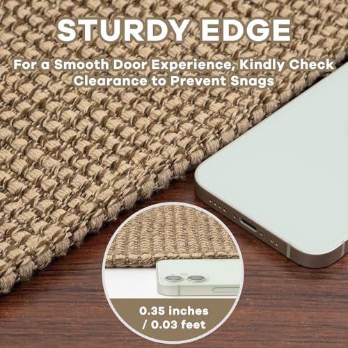 EARTHALL Woven Runner Rug 2x5 Ft Washable Runners for Hallways Cotton Non Slip Rubber Backed Kitchen Runner Braided Indoor Floor Carpet for Entryway, Hallway, Kitchen, Bedroom, Orange/Tan/Brown - Image 2