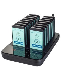 Generic Wireless Calling System, Restaurant Wireless Guest Paging Queuing System with 16 Pager Buzzers 1 Keypad, 800m Transmission for Restaurant Coffee Shop Office  - Image 1