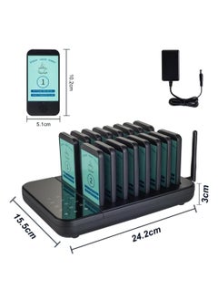 Generic Wireless Calling System, Restaurant Wireless Guest Paging Queuing System with 16 Pager Buzzers 1 Keypad, 800m Transmission for Restaurant Coffee Shop Office  - Image 4