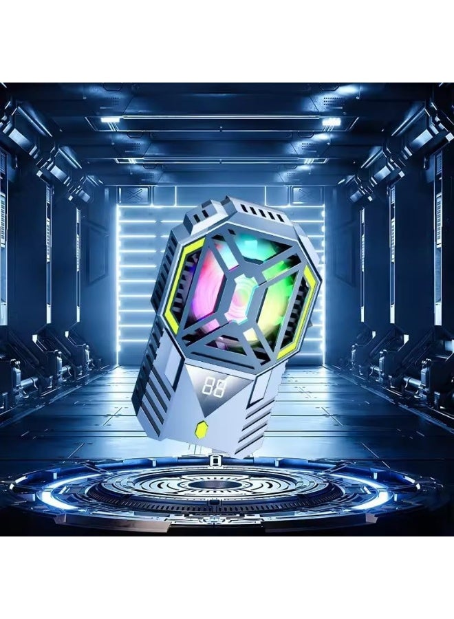 مبرد شحن DY88 جديد، مزود بإضاءة RGB، محمول، رخيص، مناسب للألعاب، مع وحدة تحكم صغيرة للهاتف ومروحة تبريد للألعاب. - Image 4