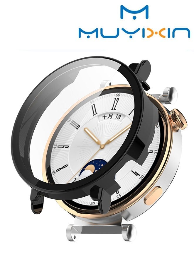 Muyixin حافظة بلاستيكية كاملة متوافقة مع ساعة هواوي GT4 مقاس 41 مم حافظة ساعة TPU (أسود)