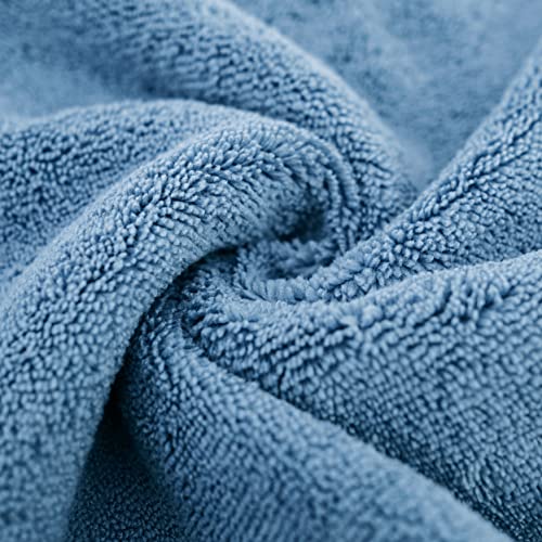 POLYTE Microfiber Quick Dry Lint Free Bath Towel, 57 x 30 in, Pack of 4 (Blue) - Image 4