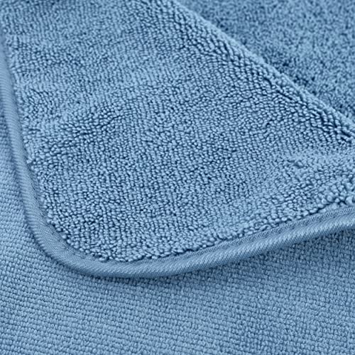 POLYTE Microfiber Quick Dry Lint Free Bath Towel, 57 x 30 in, Pack of 4 (Blue) - Image 2