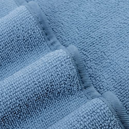POLYTE Microfiber Quick Dry Lint Free Bath Towel, 57 x 30 in, Pack of 4 (Blue) - Image 3
