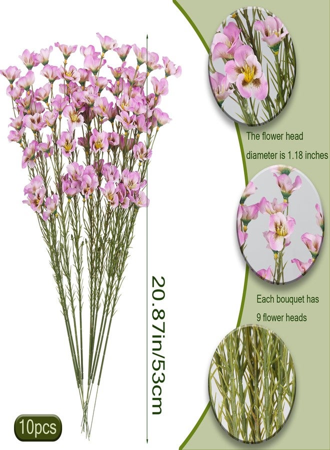 CITYES 10 Pcs Artificial Wildflowers Fake Flower Stems 21" Silk Spring Flowers Forsythia Light Purple Faux Wildflowers Floral Stems for Flower Arrangements Home Decor Indoor Outdoor Centerpieces - Image 2
