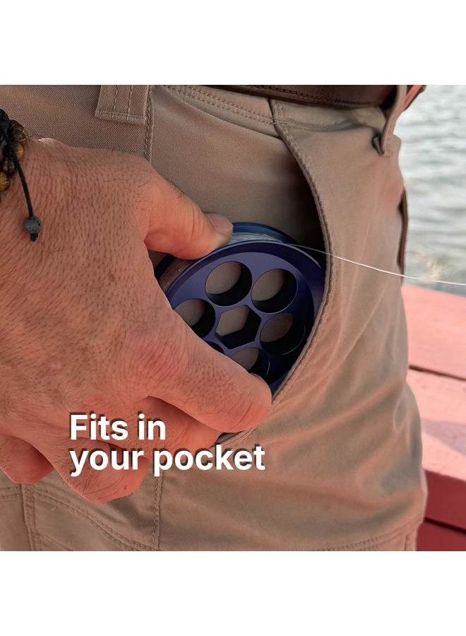 Yoyito Aluminum Hand Line Reel Pocket/Travel Fishing Kit (Black Reel / 30 lb Clear line) - Image 4