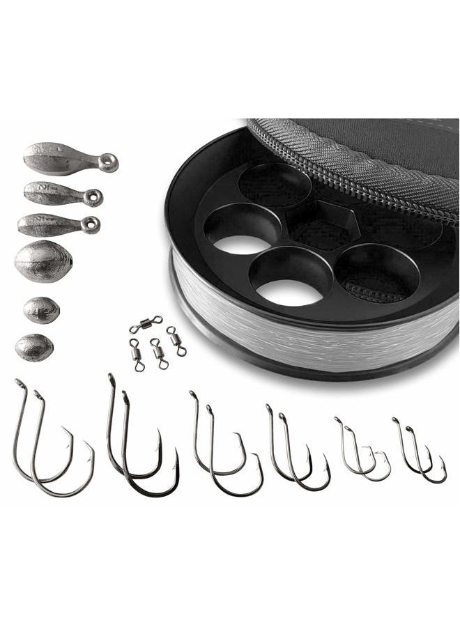 Yoyito Aluminum Hand Line Reel Pocket/Travel Fishing Kit (Black Reel / 30 lb Clear line) - Image 1