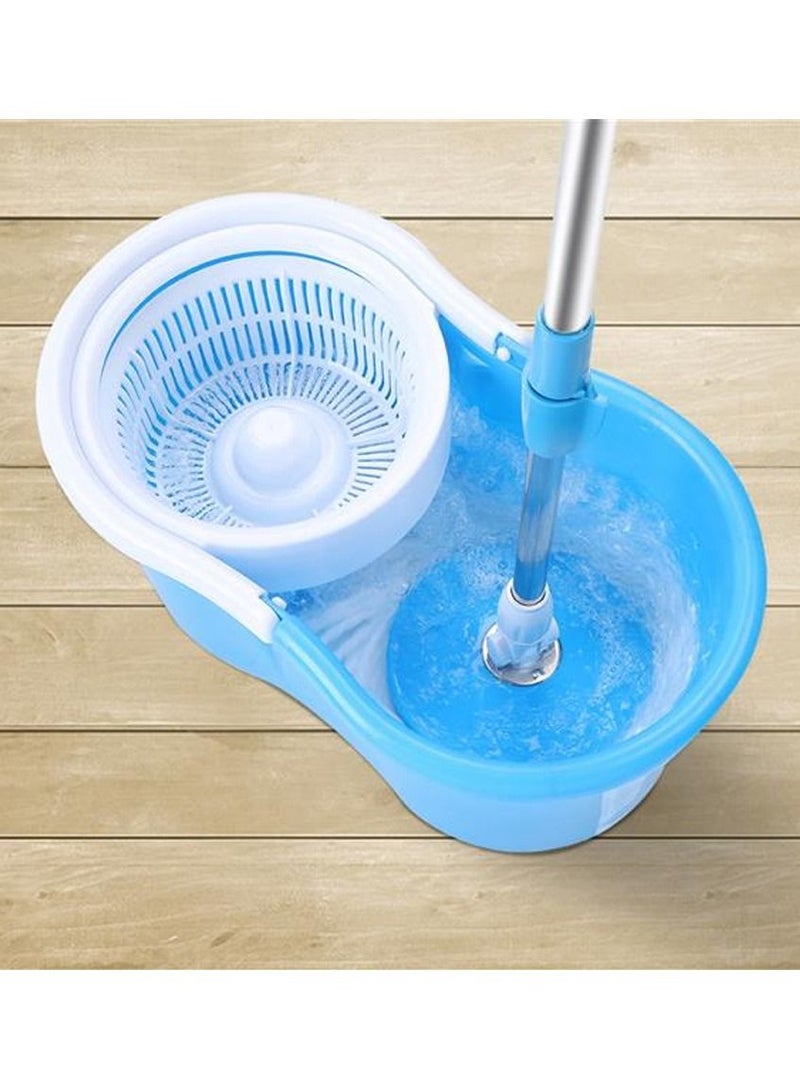 2 Drives Easy Life 360 Rotation Spin Mop With Stainless Steel Basket And Spinning Mop Bucket Magic Spin Dust Mop Blue - Image 2