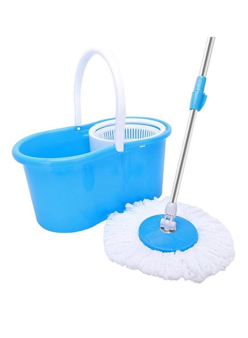 2 Drives Easy Life 360 Rotation Spin Mop With Stainless Steel Basket And Spinning Mop Bucket Magic Spin Dust Mop Blue - Image 1
