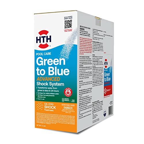 HTH 52038 Swimming Pool Care Green to Blue, Advanced Shock System, 2-Step Swimming Pool Care Solution, 1 Kit - Image 1